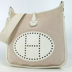 AUTHENTIC  HERMES EVELYN PM ENGRAVED SHOULDER BAG